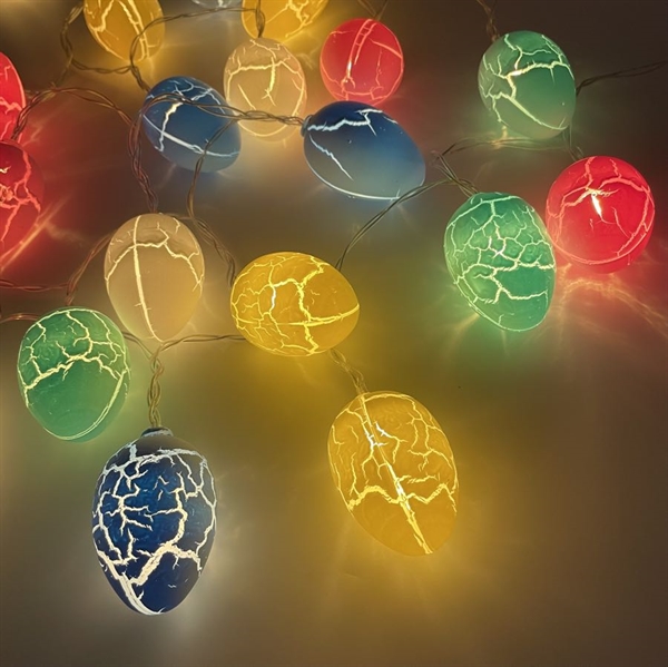 Påske lyskæde med dinosauræg - 3 m 20 lys