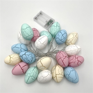 Påske lyskæde med dinosauræg - 3 m 20 lys