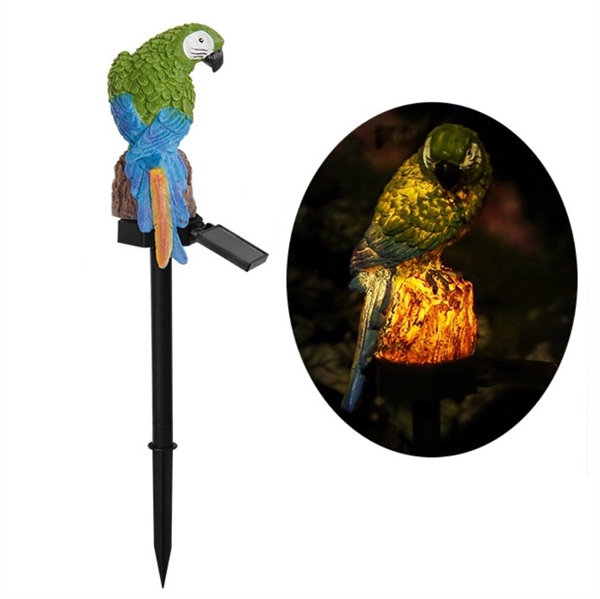 Papegøje solcellelampe på spyd - grøn
