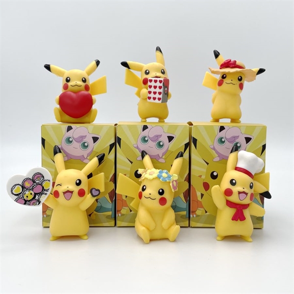 Pikachu figurer, sæt med 6 stk. - Perfekt gave til Pokémon-fans