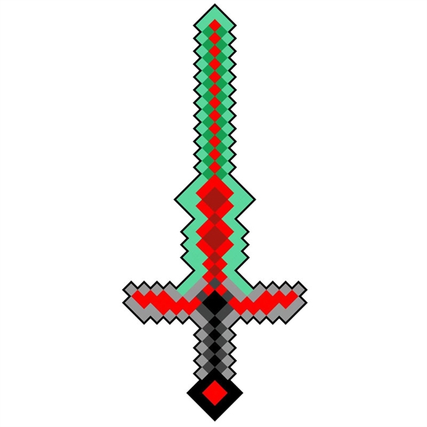 pixel sværd rød grøn game stil