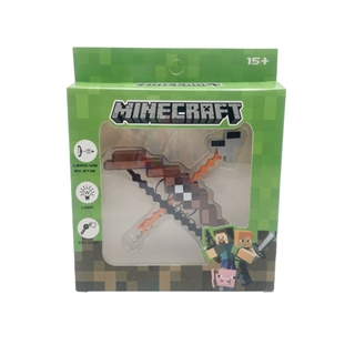 Mini pixel bue og pil legetøj med skydefunktion og nøglering