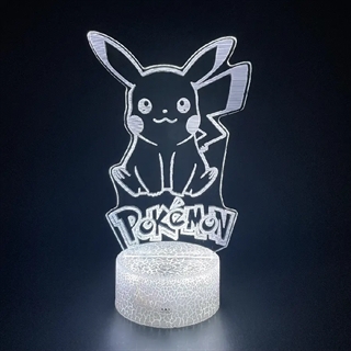 Pokemon Pikachu 3D-lampe med fjernbetjening - 16 lysfarver - dæmpbar