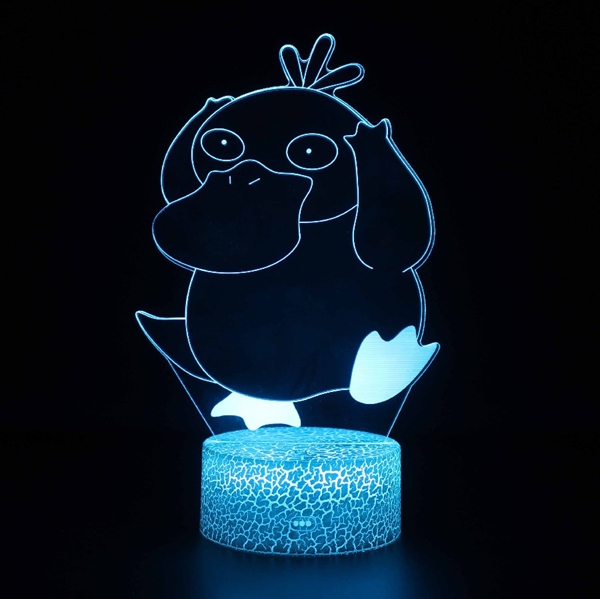 Pokemon Psyduck 3D lampe med fjernbetjening - 16 lysfarver - dæmpbar