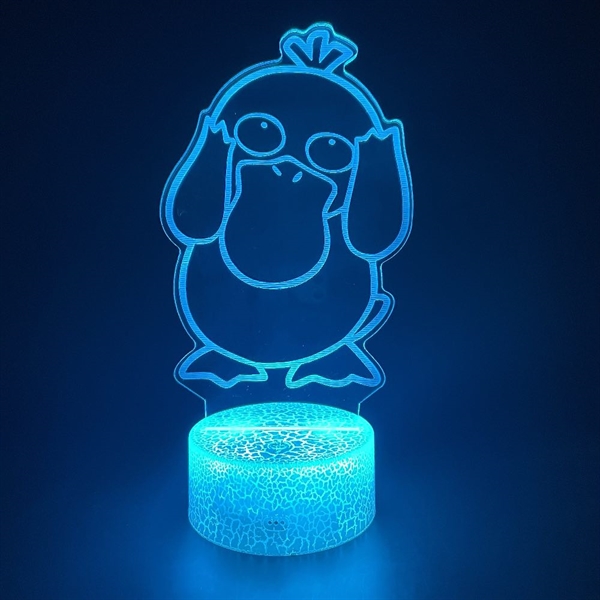 Pokemon Psyduck 3D lampe med fjernbetjening - 16 lysfarver - dæmpbar