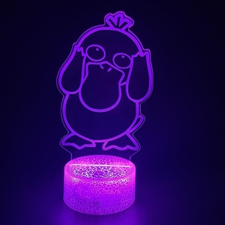 Pokemon Psyduck 3D-lampe med fjernbetjening