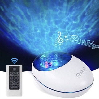 Projektorlampe med Bluetooth højtaler og fjernbetjening