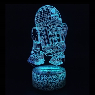 R2-D2 3D lampe med fjernbetjening - Dæmpbar 