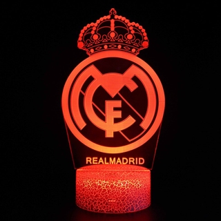 Real Madrid 3D lampe med fjernbetjening - 16 lysfarver - dæmpbar