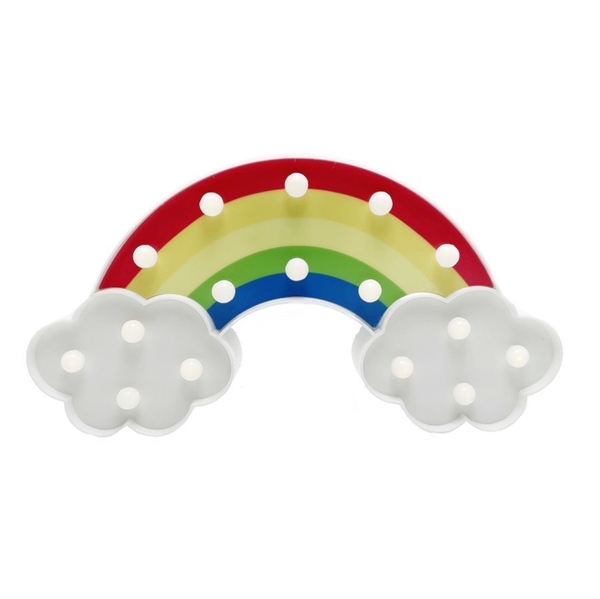 Regnbue LED-lampe med skyer