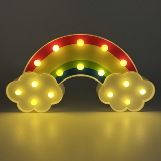 Regnbue LED-lampe med skyer