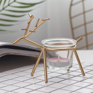 Rensdyr lysestage - Guld