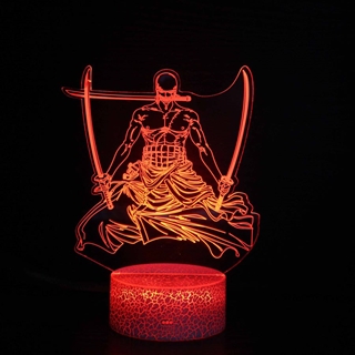 Roronoa Zoro 3D Lampe med fjernbetjening