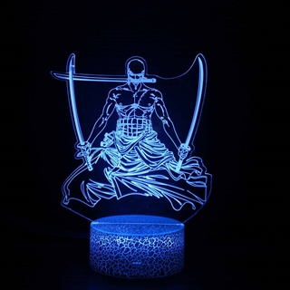Roronoa Zoro 3D Lampe med fjernbetjening