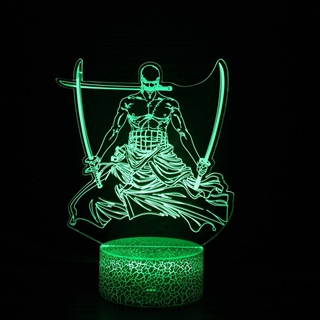 Roronoa Zoro 3D Lampe med fjernbetjening