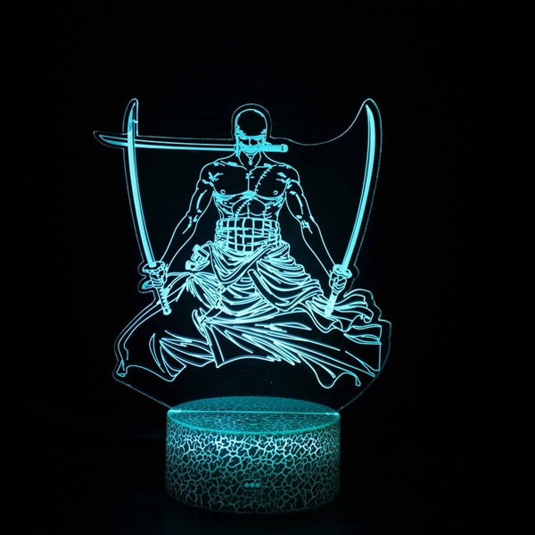 Roronoa Zoro 3D Lampe med fjernbetjening