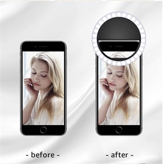 Selfie LED ring lys til smartphone 