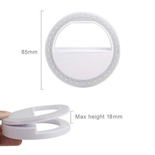 Selfie LED ring lys til smartphone  -  Hvid