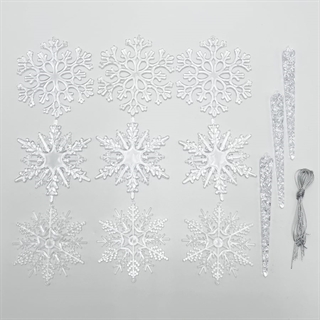 Snefnug og istapper ophæng – sæt med 12 stk.