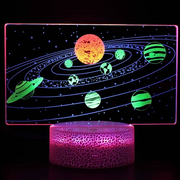 Solar System 3D lampe med RGB farver