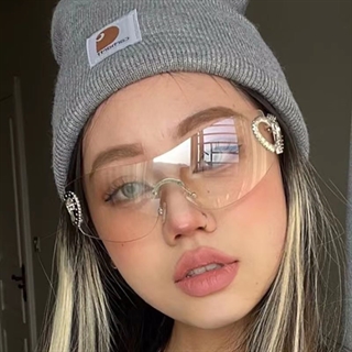 Solbriller med hjertepynt til kvinder – Hvid/Klar