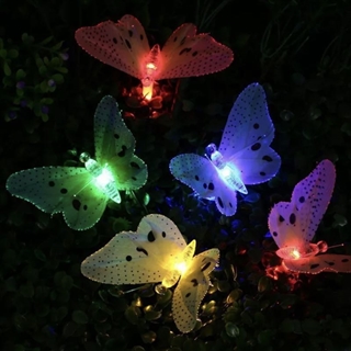 Solcelle lyskæde med sommerfugle
