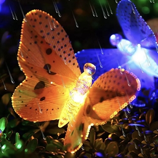 Solcelle lyskæde med sommerfugle 