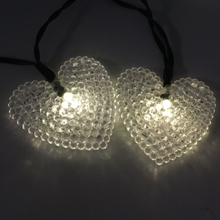 Solcelle lyskæde med hjerter - 6,5 m 30 lys