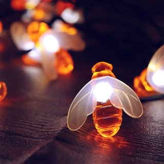 Solcelle lyskæde med bier - varmt hvidt lys - 6 m 30 lys