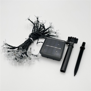 Solcelle lyskæde med kirsebærblomster - Varmt hvidt lys - 6,5 m 30 lys