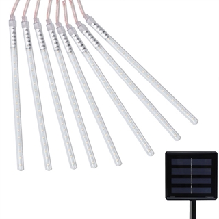 Solcelle lyskæde med meteorregn - Varmt hvidt lys - 288 LED lys