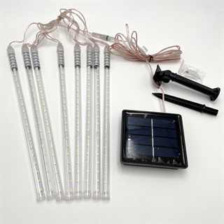Solcelle lyskæde med meteorregn - Varmt hvidt lys - 288 LED lys