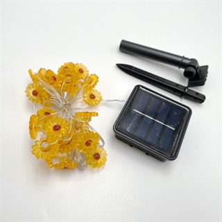 Solcelle lyskæde med solsikker - 5 M 30 lys