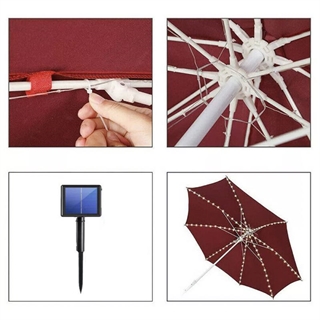 Solcelle lyskæde til parasol
