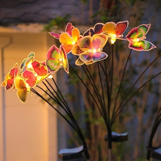 Solcelle-sommerfuglelampe på spyd – 6 eller 10 hoveder