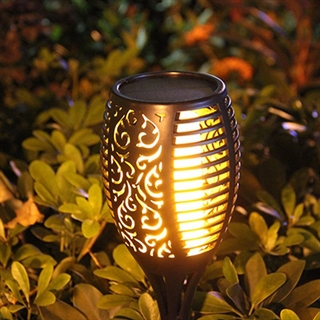Solcellelampe - Flamme fakkel med 14 LED - H 70 cm