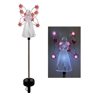 Solcellelampe med engel på spyd