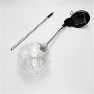 Solcellelampe med pære på spyd - Ø 10 cm