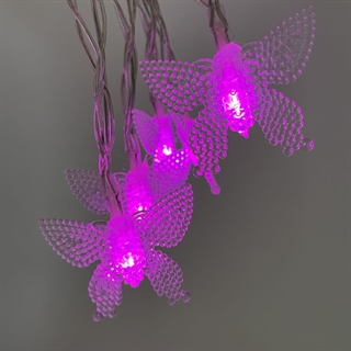Sommerfugl LED-lyskæde med lyserødt lys - 1,6 m 10 lys