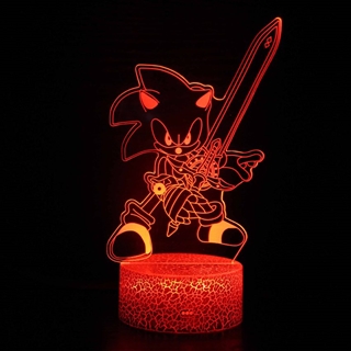 Sonic 3D-lampe med sværd – 16 lysfarver – dæmpbar 