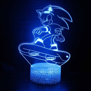 Sonic lampe med 3D-effekt og farveskift – Skate-action