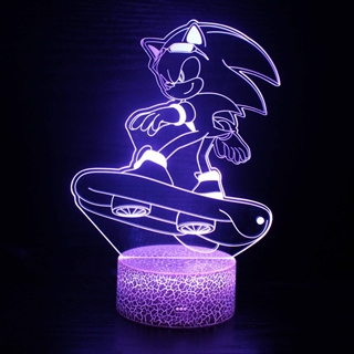 Sonic lampe med 3D-effekt og farveskift – Skate-action