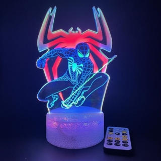 Spider Man 3D lampe med multifarvet lys