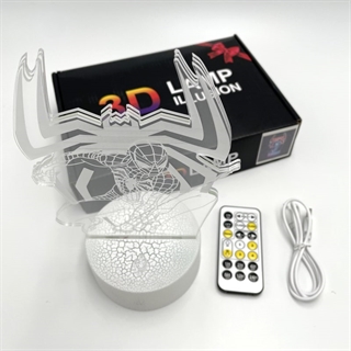 Spider Man 3D lampe med multifarvet lys