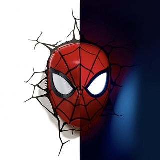Marvel Spiderman 3D LED væglampe med revneeffekt og timer
