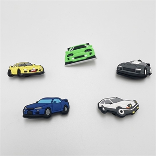 Sportsbiler charms til Crocs – 5-pak