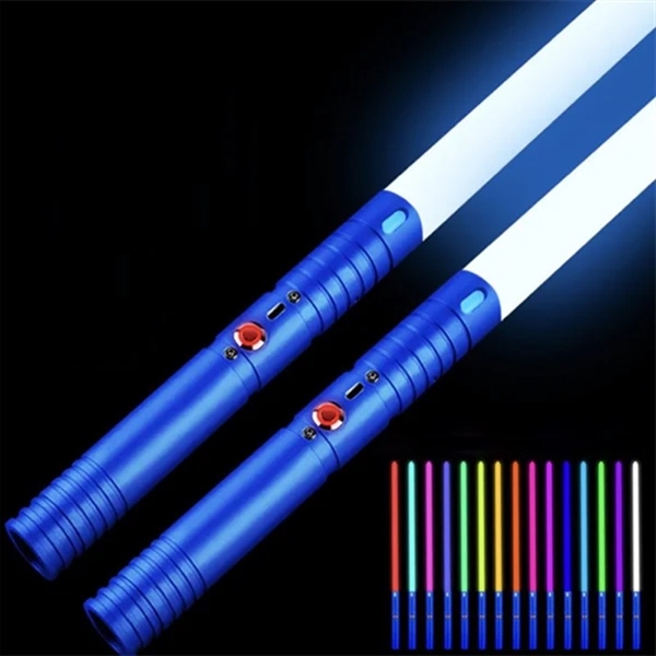 Star Wars lasersværd med 20 lysfarver og lydeffekter - Genopladelige - 2 stk - Blå håndtag