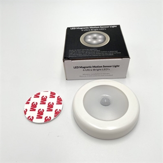 Stick-on magnet LED natlampe med bevægelsessensor - Hvidt lys