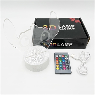 Stitch 3D lampe med fjernbetjening - 16 lysfarver - dæmpbar
