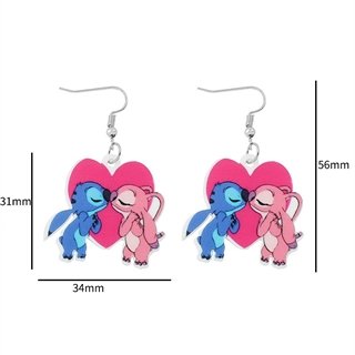Stitch & Angel hjerteøreringe - 1 par